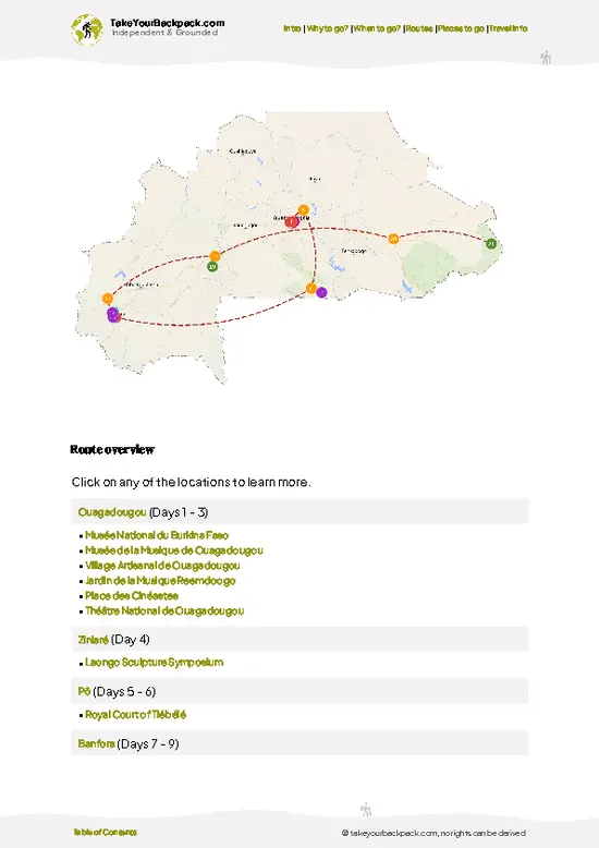 example page 4 from our offline Travel Guide for Burkina Faso